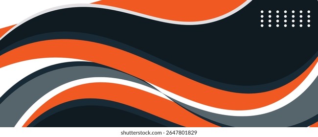 Vector orange line background curve element with white space for text and message design, overlapping layers, vector	
