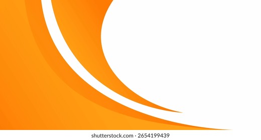 Elemento de curva de fondo de línea naranja de Vector con espacio en blanco para el diseño de texto y mensajes, capas superpuestas, Vector