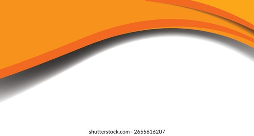 Elemento de curva de fondo de línea naranja de Vector con espacio en blanco para el diseño de texto y mensajes, capas superpuestas, Vector