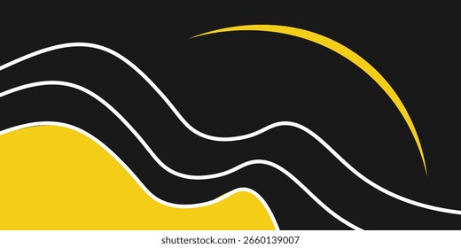 Vector orange line background curve element with white space for text and message design, overlapping layers, vector