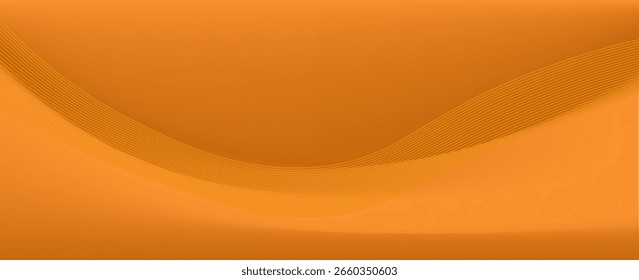 Elemento de curva de fondo de línea naranja de Vector con espacio en blanco para el diseño de texto y mensajes, capas superpuestas, Vector