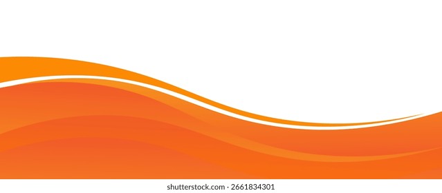 Elemento de curva de plano de fundo da linha laranja vetorial com espaço em branco para design de texto e mensagem, camadas sobrepostas, eps 10