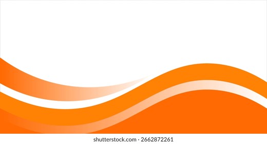 Vector orange line background curve element with white space for text and message design, overlapping layers, vector