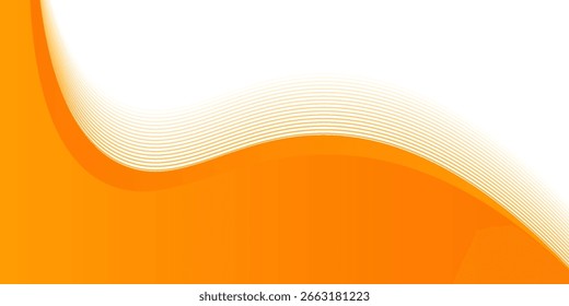 Elemento de curva de fondo de línea naranja de Vector con espacio en blanco para el diseño de texto y mensajes, capas superpuestas, Vector