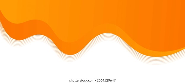 Vector orange line background curve element with white space for text and message design, overlapping layers, vector