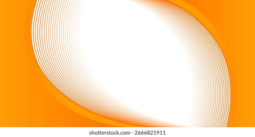 Elemento de curva de fondo de línea naranja de Vector con espacio en blanco para el diseño de texto y mensajes, capas superpuestas