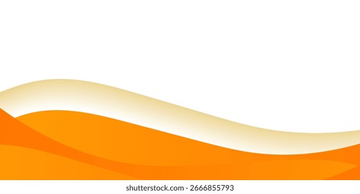 Vector orange line background curve element with white space for text and message design, 