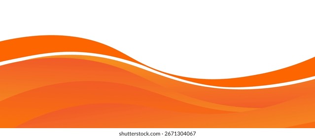 Elemento de curva de fundo da linha laranja vetorial com espaço em branco para design de texto e mensagem, camadas sobrepostas, 	