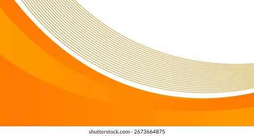 Vector orange line background curve element with white space for text and message design, overlapping layers, vector