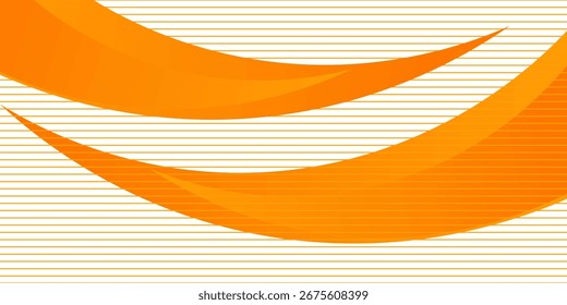Elemento de curva de fondo de línea naranja de Vector con espacio en blanco para el diseño de texto y mensajes, capas superpuestas, Vector
