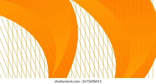 Vector orange line background curve element with white space for text and message design, overlapping layers, vector