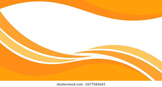 Elemento de curva de fondo de línea naranja de Vector con espacio en blanco para el diseño de texto y mensajes, capas superpuestas, Vector