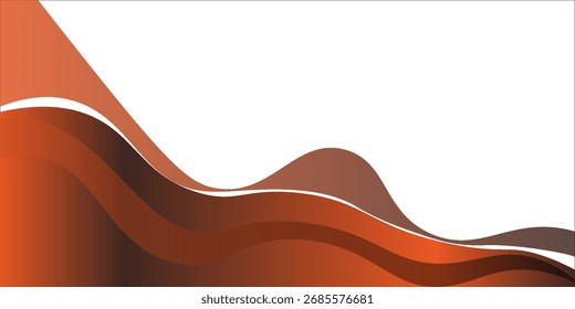 Vector orange line background curve element with white space for text and message design, overlapping layers, vector	
