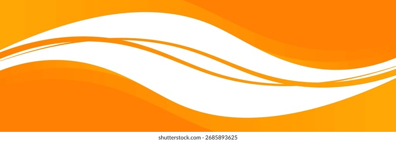 Elemento de curva de fondo de línea naranja de Vector con espacio en blanco para el diseño de texto y mensajes, capas superpuestas, Vector