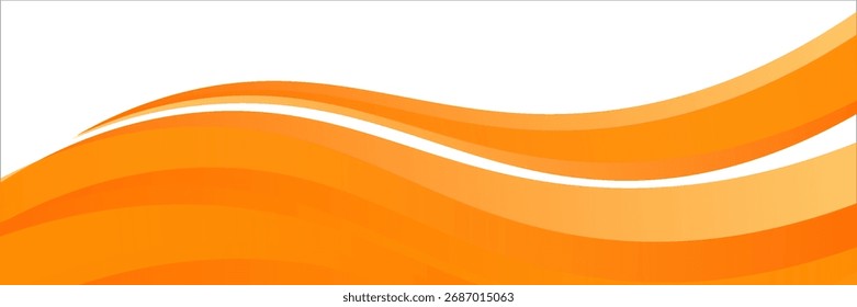 Vector orange line background curve element with white space for text and message design, overlapping layers, vector
