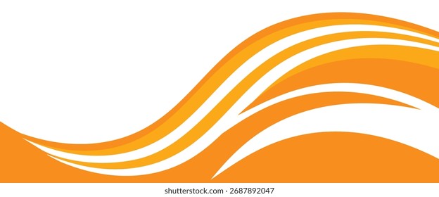 Vektor orangefarbene Linie Hintergrundkurvenelement mit weißem Leerraum für Text- und Nachrichtendesign, überlappende Ebenen, Vektor