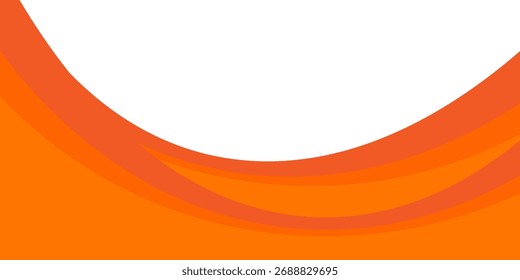 Vector orange line background curve element with white space for text and message design, overlapping layers, vector	
