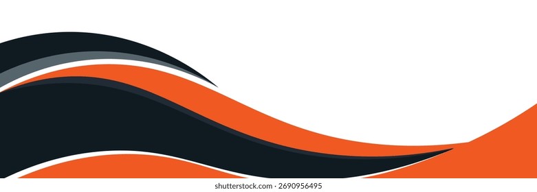 Vektor orangefarbene Linie Hintergrundkurvenelement mit weißem Leerraum für Text- und Nachrichtendesign, überlappende Ebenen, Vektor	
