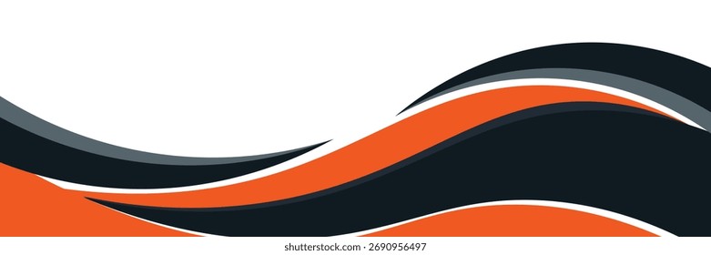 Elemento de curva de plano de fundo da linha laranja vetorial com espaço em branco para design de texto e mensagem, camadas sobrepostas, vetor	
