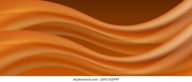 Vector orange line background curve element with white space for text and message design, overlapping layers,