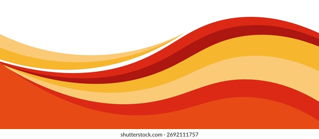 Elemento de curva de fondo de línea naranja de Vector con espacio en blanco para el diseño de texto y mensajes, capas superpuestas, Ilustración vectorial
