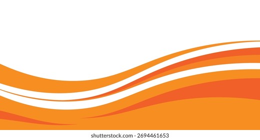 Vector orange line background curve element with white space for text and message design, overlapping layers, vector