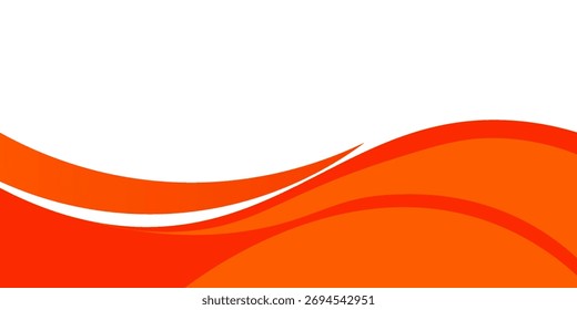 Elemento de curva de fondo de línea naranja de Vector con espacio en blanco para el diseño de texto y mensajes, capas superpuestas, diseño de Ilustración vectorial