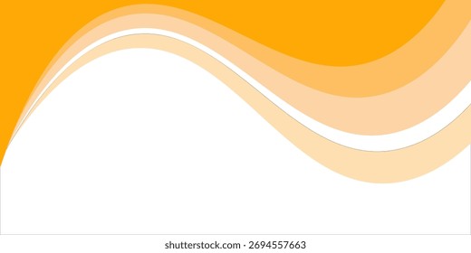 Vector orange line background curve element with white space for text and message design, overlapping layers, vector