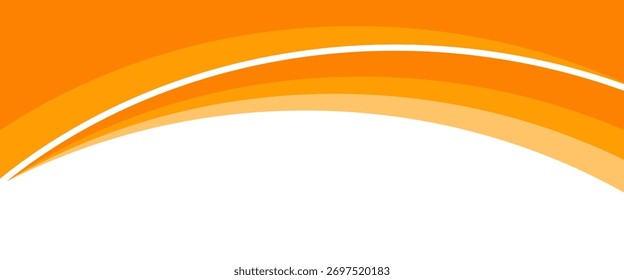 Vector orange line background curve element yellow white space for text and message design, overlapping layers, vector