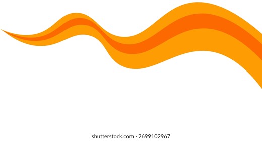 Elemento de curva de plano de fundo da linha laranja vetorial com espaço em branco para design de texto e mensagem, camadas sobrepostas, vetor	
