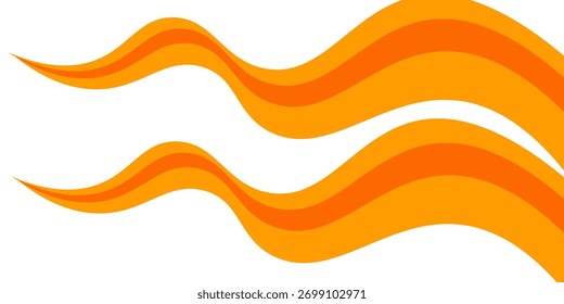 Vektor orangefarbene Linie Hintergrundkurvenelement mit weißem Leerraum für Text- und Nachrichtendesign, überlappende Ebenen, Vektor	
