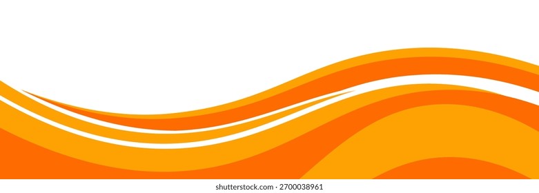 Elemento de curva de fondo de línea naranja de Vector con espacio en blanco para el diseño de texto y mensajes, capas superpuestas, Vector