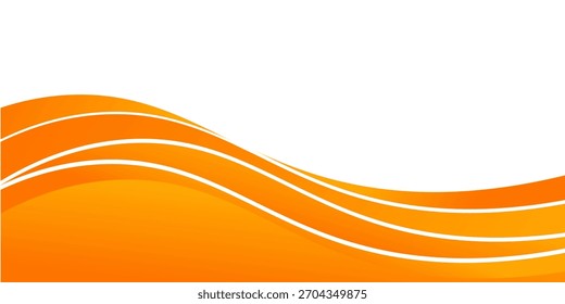 Vector orange line background curve element with white space for text and message design, overlapping layers, vector	
