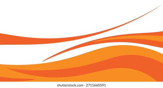 Vector orange line background curve element with white space for text and message design, overlapping layers, vector