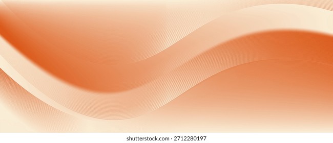 Elemento de curva de fondo de línea naranja de Vector con espacio en blanco para el diseño de texto y mensajes, capas superpuestas, Vector	