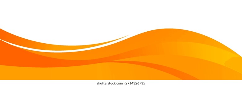 Vector orange line background curve element with white space for text and message design, overlapping layers, vector	

