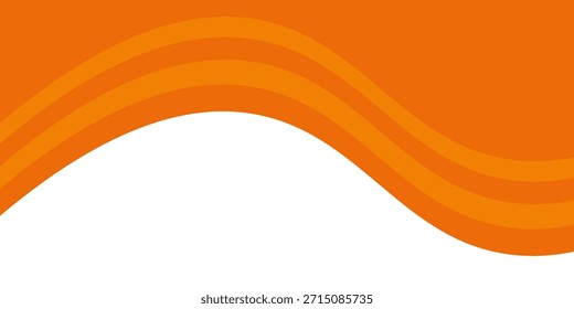Elemento de curva de fondo de línea naranja de Vector con espacio en blanco para el diseño de texto y mensajes,