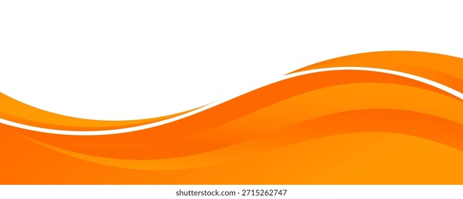 Elemento de curva de fondo de línea naranja de Vector con espacio en blanco para el diseño de texto y mensajes, capas superpuestas, Ilustración vectorial