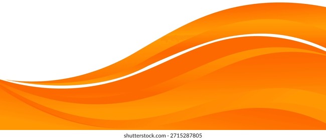 Elemento de curva de fondo de línea naranja de Vector con espacio en blanco para el diseño de texto y mensajes, capas superpuestas, Vector