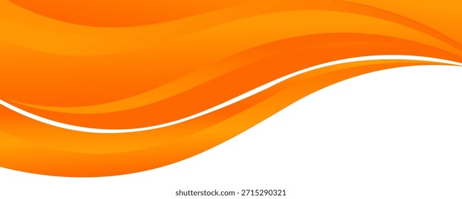 Elemento de curva de fondo de línea naranja de Vector con espacio en blanco para el diseño de texto y mensajes, capas superpuestas, Vector