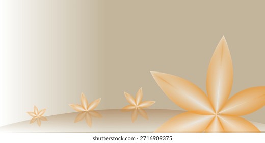 Vector orange line background curve element with white space for text and message design, overlapping layers, vector	