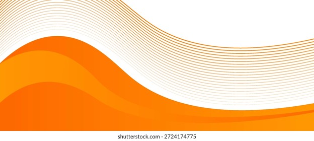 Vector orange line background curve element with white space for text and message design, overlapping layers, vector