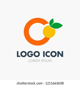 Vector orange logo icon in a modern flat style