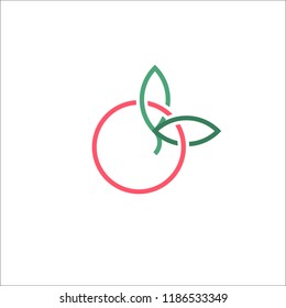 Vector orange logo. Linear monogram.
