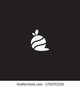 Vector orange logo in a modern flat style