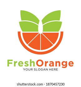 Vector orange logo in a modern flat style