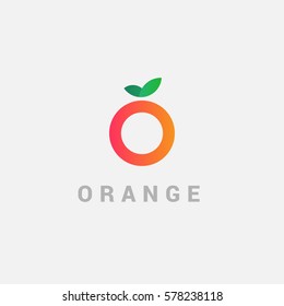 Vector orange logo in modern flat style