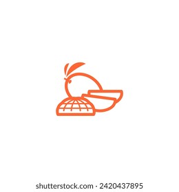 alimento de elemento de mango de naranja vectorial