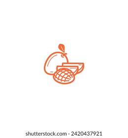 vector orange mango element food