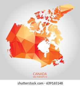 Vector orange map of Canada,Vector illustration eps 10.